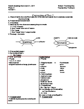 Giáo án Tiếng Anh Lớp 6 - Period 41: Correction of Test 2 - Bùi Thị Khánh