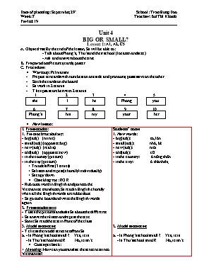 Giáo án Tiếng Anh Lớp 6 - Unit 4: Big or smal