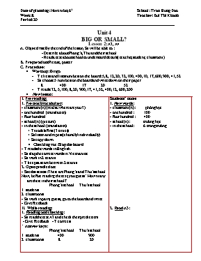 Giáo án Tiếng Anh Lớp 6 - Unit 4: Big or smal