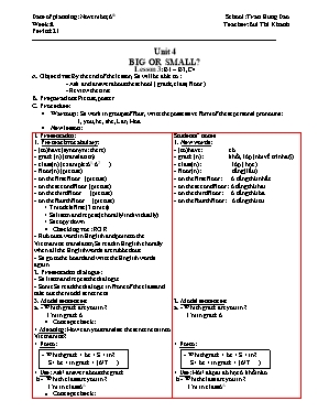 Giáo án Tiếng Anh Lớp 6 - Unit 4: Big or smal