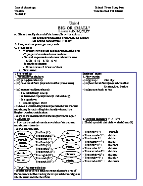 Giáo án Tiếng Anh Lớp 6 - Unit 4: Big or smal