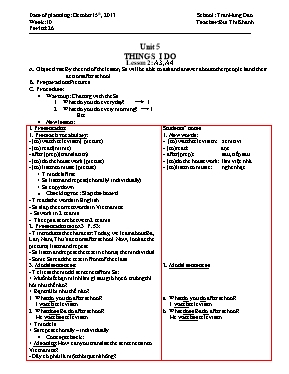 Giáo án Tiếng Anh Lớp 6 - Unit 5: Things I do