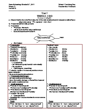 Giáo án Tiếng Anh Lớp 6 - Unit 5: Things I do - Lesson 6: C2, C3 - Bùi Thị Khánh