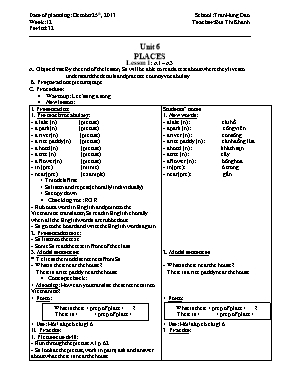 Giáo án Tiếng Anh Lớp 6 - Unit 6: Places - Lesson 1: A1 – A3 - Bùi Thị Khánh