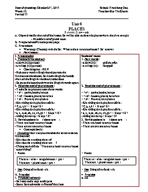Giáo án Tiếng Anh Lớp 6 - Unit 6: Places - Lesson 2: A4 – A6 - Bùi Thị Khánh