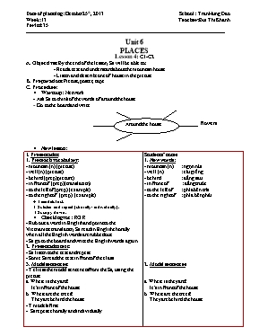 Giáo án Tiếng Anh Lớp 6 - Unit 6: Places - Lesson 4: C1 - C2 - Bùi Thị Khánh
