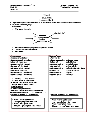 Giáo án Tiếng Anh Lớp 6 - Unit 6: Places - Lesson 4: C3, C4 - Bùi Thị Khánh