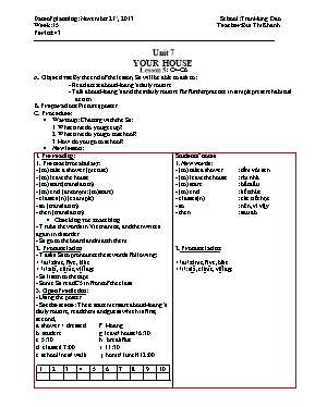 Giáo án Tiếng Anh Lớp 6 - Unit 7: Your house - Lesson 5: C4 - C6 - Bùi Thị Khánh