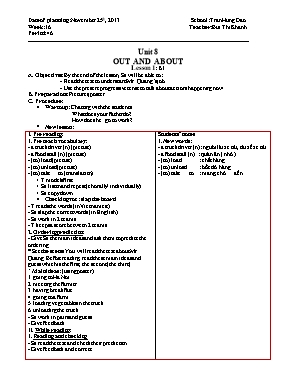 Giáo án Tiếng Anh Lớp 6 - Unit 8: Out and about - Lesson 1: B1 - Bùi Thị Khánh