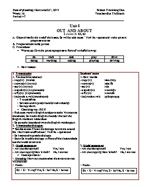 Giáo án Tiếng Anh Lớp 6 - Unit 8: Out and about - Lesson 4: B2, B3 - Bùi Thị Khánh