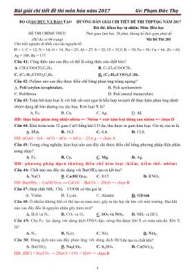Hướng dẫn giải chi tiết đề thi THPT Quốc gia 