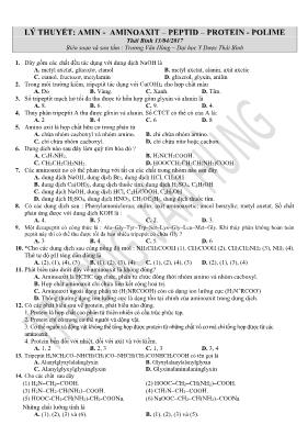 Lý thuyết Amin, Aminoaxit, Peptid, Protein, P