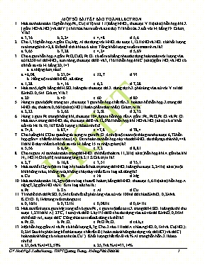 Một số bài tập bảo toàn electron