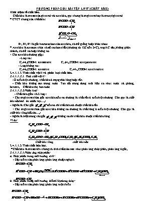 Phương pháp giải bài tập Lipit (Chất béo)