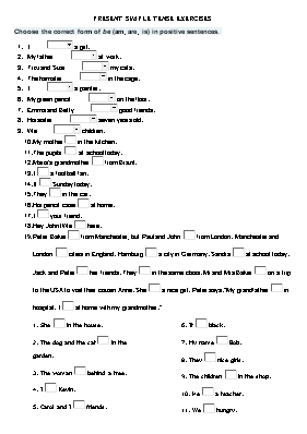 Present simple tense exercises