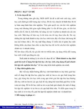 Sáng kiến kinh nghiệm Hình thành tư duy khái 