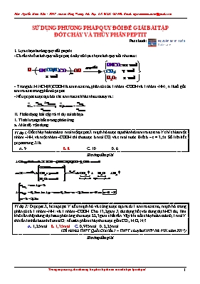 Sử dụng phương pháp quy đổi để giải bài tập đ