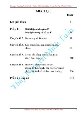 Tài liệu ôn Hóa vô cơ Lớp 12 - Nguyễn Minh Tu