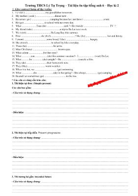 Tài liệu ôn tập học kỳ 2 môn Tiếng Anh 6 – Tr
