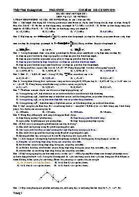 10 Đề thi thử THPT Quốc gia môn Vật lý