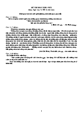 12 Đề thi học sinh giỏi môn Ngữ văn Lớp 7