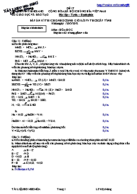 14 Đề thi học sinh giỏi môn Hóa học Lớp 9