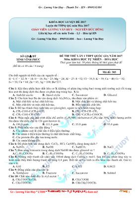 17 Đề luyện thi THPT Quốc gia môn Hóa học