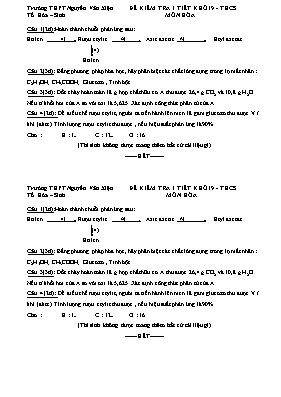 2 Đề kiểm tra 1 tiết học kỳ II môn Hóa học Lớp 9 - Trường THPT Nguyễn Văn Xiện