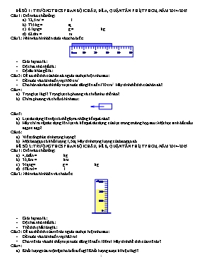 2 Đề kiểm tra 1 tiết môn Vật lý Lớp 6 - Năm h