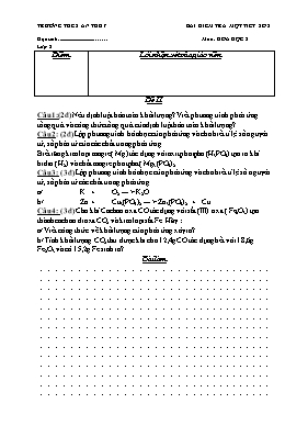 2 Đề kiểm tra 1 tiết số 2 môn Hóa học Lớp 8 -