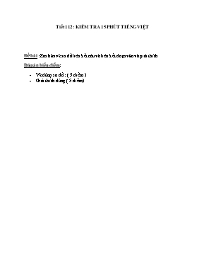 2 Đề kiểm tra 15 phút môn Ngữ văn Lớp 9