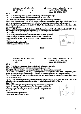2 Đề kiểm tra 45 phút Chương I học kỳ 1 môn V