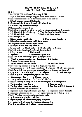 2 Đề kiểm tra học kỳ II môn Vật lý Lớp 7 - Năm học 2016-2017 (Có đáp án)