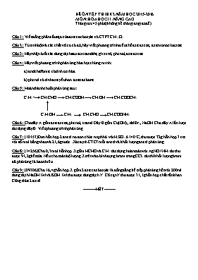 2 Đề ôn thi học kỳ 2 môn Hóa học Lớp 11 (Nâng