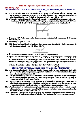 2 Đề thi học kỳ I môn Vật lý Lớp 10 - Năm học