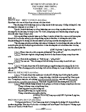 2 Đề thi thử tuyển sinh vào Lớp 10 THPT môn N