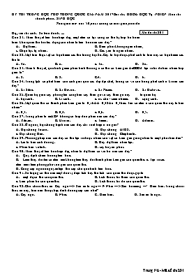 24 Đề thi THPT Quốc gia môn Sinh học năm 2017