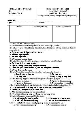 3 Đề kiểm tra học kỳ II môn Vật lý Lớp 6 - Năm học 2016-2017