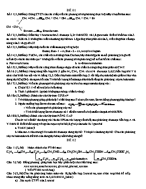 3 Đề tự luận Hóa học 11
