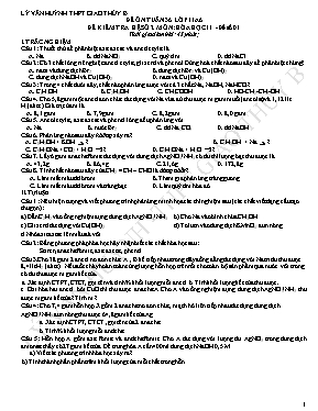 4 Đề kiểm tra hệ số 2 môn Hóa học Lớp 11
