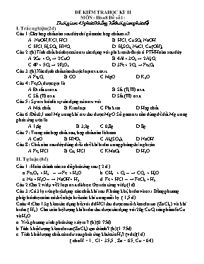 4 Đề kiểm tra học kỳ II môn Hóa học Lớp 8