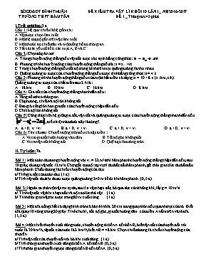 4 Đề kiểm tra lần 1 môn Vật lý Lớp 10 - Năm h