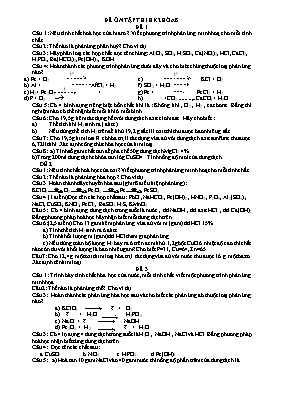 4 Đề ôn tập thi học kỳ II môn Hóa học Lớp 8
