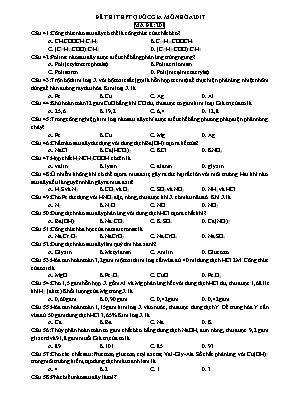 4 Đề thi THPT Quốc gia môn Hóa học năm 2017