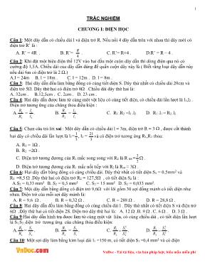 400 Câu hỏi trắc nghiệm Vật lý Lớp 9