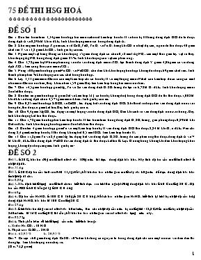 75 Đề thi học sinh giỏi môn Hóa học Lớp 9