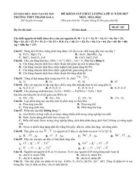 8 Đề khảo sát chất lượng môn Hóa học Lớp 11 n