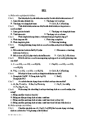 8 Đề kiểm tra môn Hóa học Lớp 9