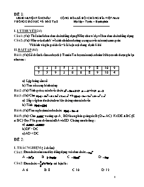 8 Đề thi học kỳ II môn Vật lý Lớp 7 - Phòng GD & ĐT Tân Châu