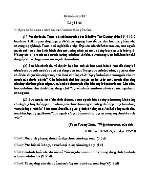 Bài kiểm tra số 5 môn Ngữ văn Lớp 11